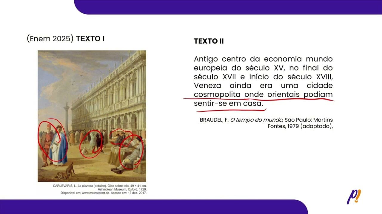 Thumbnail: ENEM 2025 | Qual elemento da condição cosmopolita de Veneza na Idade Moderna está...