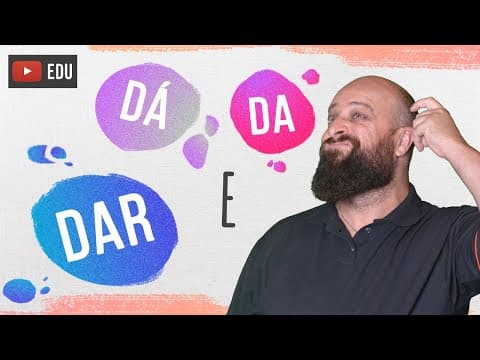 Thumbnail da aula: “Dar”, “dá” e “da”. [Prof. Noslen]