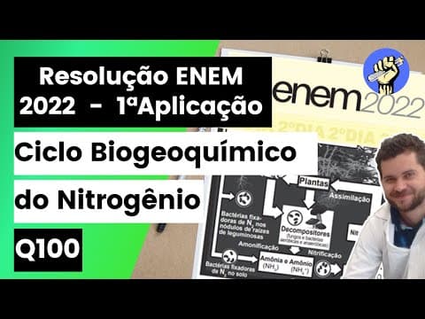 Thumbnail da aula: ✏️ O esquema representa o ciclo do nitrogênio: A chuva ácida interfere no ciclo do nitrogênio,