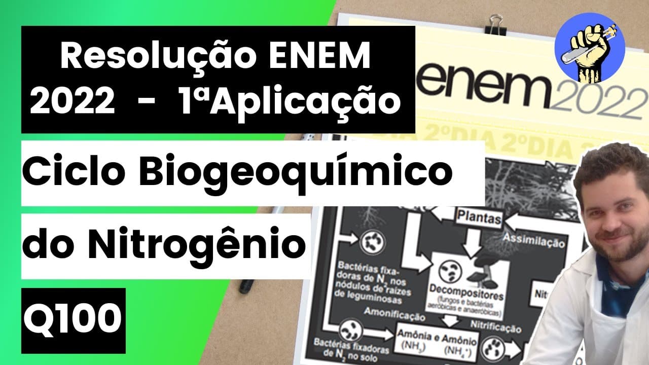 Thumbnail: ✏️ O esquema representa o ciclo do nitrogênio: A chuva ácida interfere no ciclo do nitrogênio,