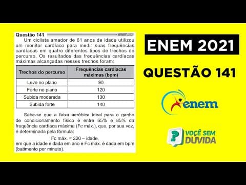 Thumbnail da aula: Um ciclista amador de 61 anos de idade utilizou um monitor cardíaco para medir suas frequências