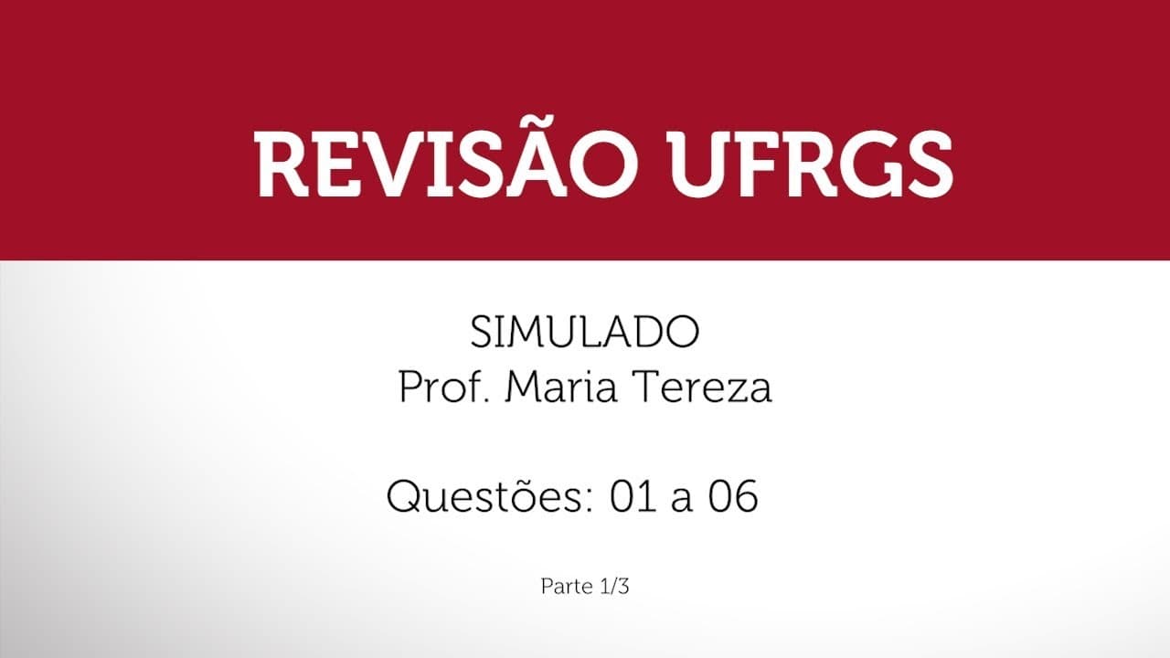 Thumbnail: Simulado da UFRGS - Redação e Português - Parte 1/3