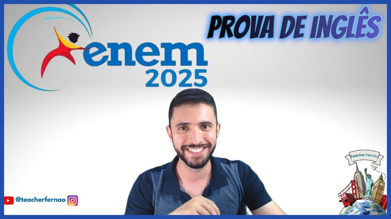 Thumbnail: CORREÇÃO ENEM 2025 INGLÊS | TODAS as Questões Resolvidas e Comentadas!
