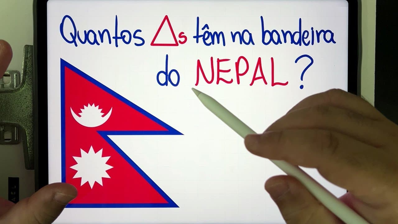 Thumbnail: 🇳🇵 Quantos TRIÂNGULOS têm na bandeira do NEPAL? Você consegue resolver?