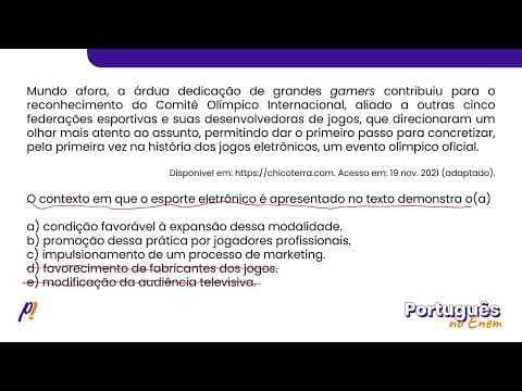 Thumbnail da aula: ENEM 2023 - INTERPRETAÇÃO E INFERÊNCIA DE TEXTOS | A indústria do esporte eletrônico é um...