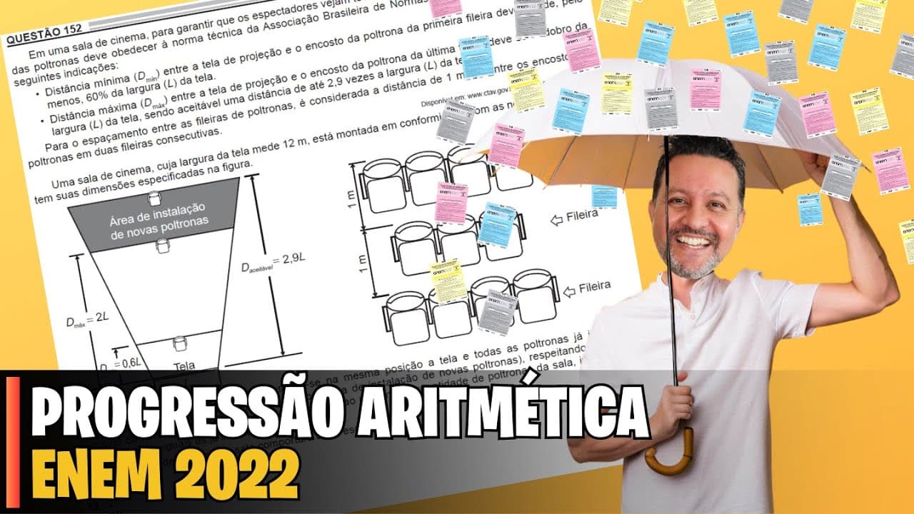 Thumbnail: ENEM 2022 | MATEMÁTICA - 152 - Em uma sala de cinema, para garantir que os espectadores vejam toda