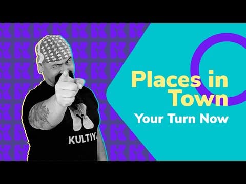 Thumbnail da aula: Places in Town - Your Turn Now  (Lugares na Cidade) | Inglês 2.0