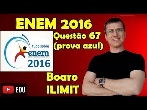 Thumbnail da aula: ENEM 2016 - QUESTÃO 67 - FÍSICA - PROVA AZUL - Prof  Boaro ILIMIT EDUCATION