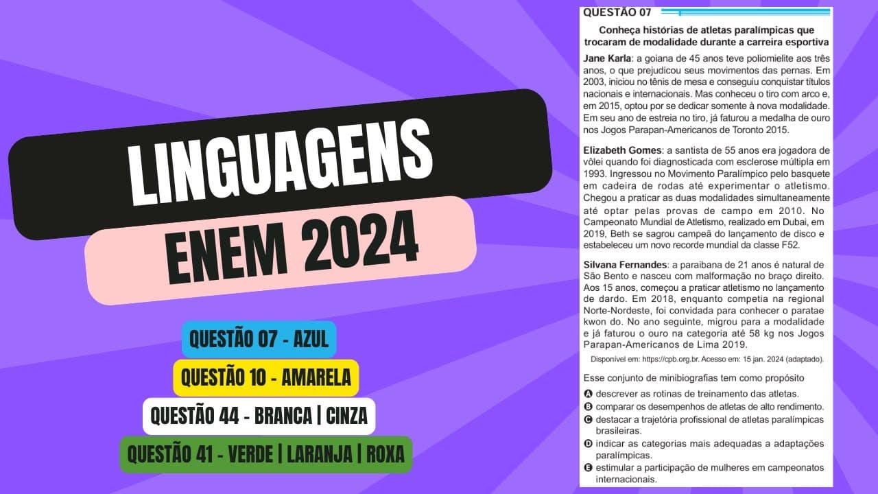 Thumbnail: Resolução questão 07 (PROVA AZUL) | Linguagens ENEM 2024