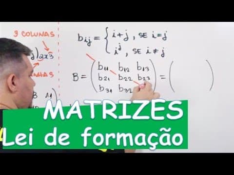 Thumbnail da aula: 🔴MATRIZES: Lei de Formação (com exemplos)