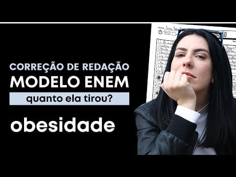 Thumbnail da aula: Correção de redação modelo Enem: obesidade | Domingão da Redação