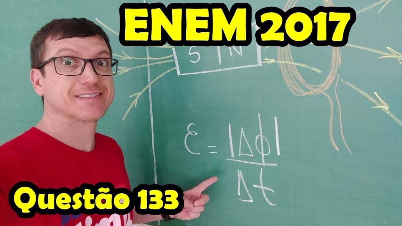 Thumbnail: ENEM 2017 - Prova AZUL - QUESTÃO 133 - Prof BOARO   Questão da energia mecânica em energia elétrica.
