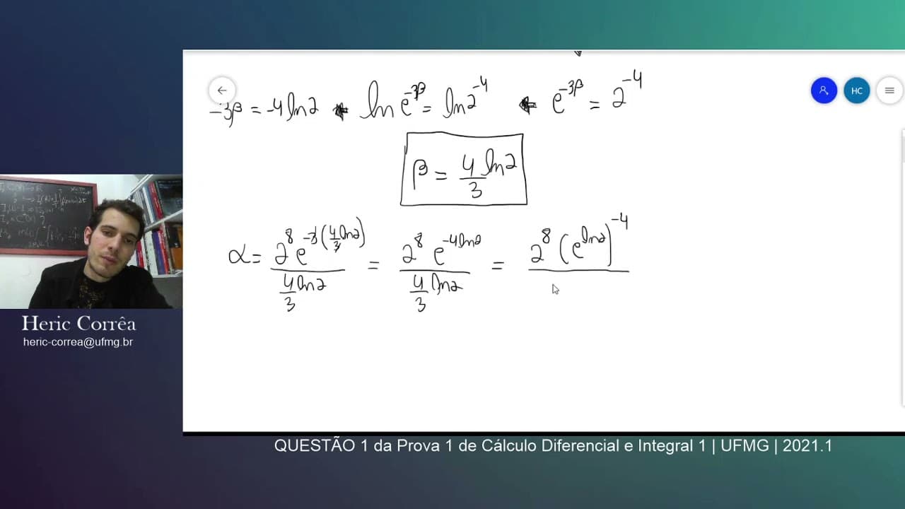 Thumbnail: QUESTÃO 1 | Primeira prova de cálculo diferencial e integral I | UFMG | 2021.1