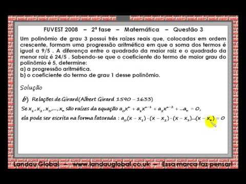 Thumbnail da aula: FUVEST USP 2008 MAT P2 Q3