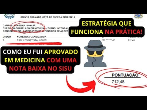 Thumbnail da aula: COMO PASSAR EM MEDICINA COM A NOTA BAIXA | PASSEI EM MEDICINA COM 712,48