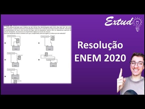Thumbnail da aula: RESOLUÇÃO ENEM 2020 -  Uma pessoa percebe que a bateria de seu veículo fica descarregada após [...]