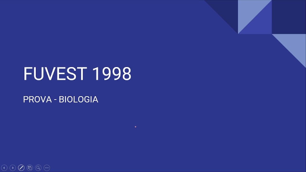Thumbnail: FUVEST 1998 - Resolução - Biologia 1/2