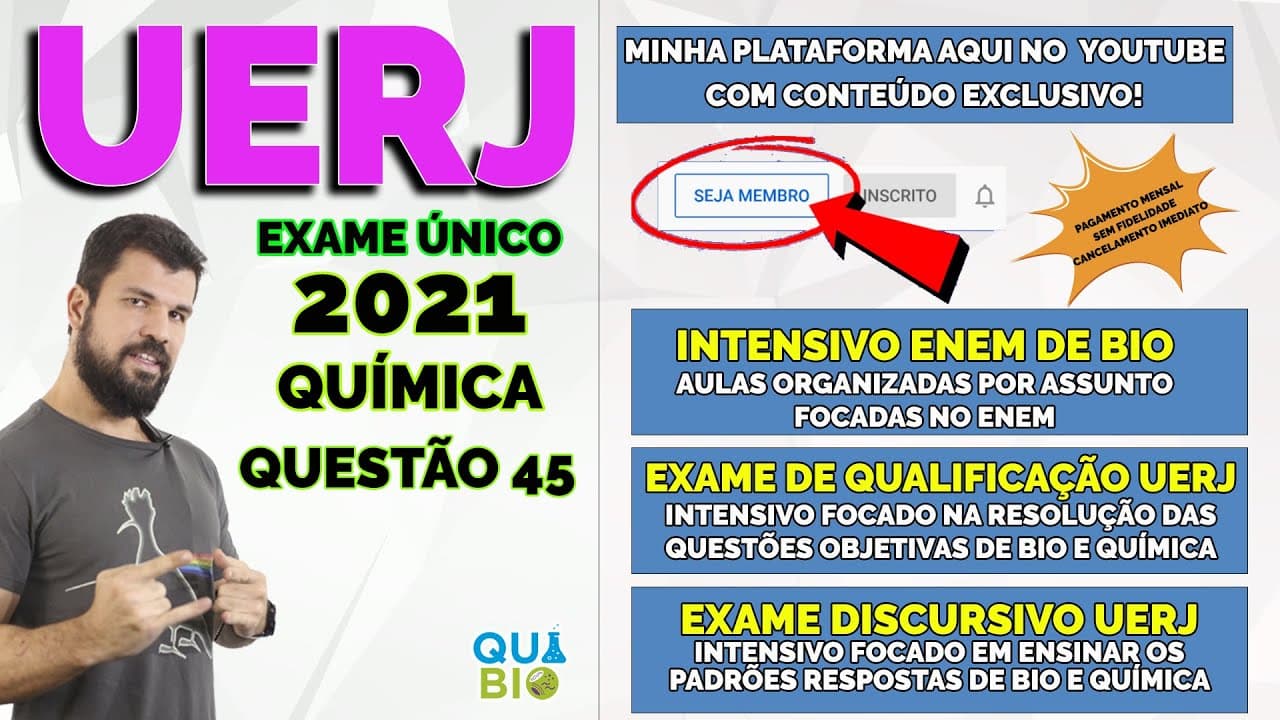 Thumbnail: UERJ 2021 - Questão 45 - Estequio - O ácido iodídrico, utilizado na higienização de instrumentos