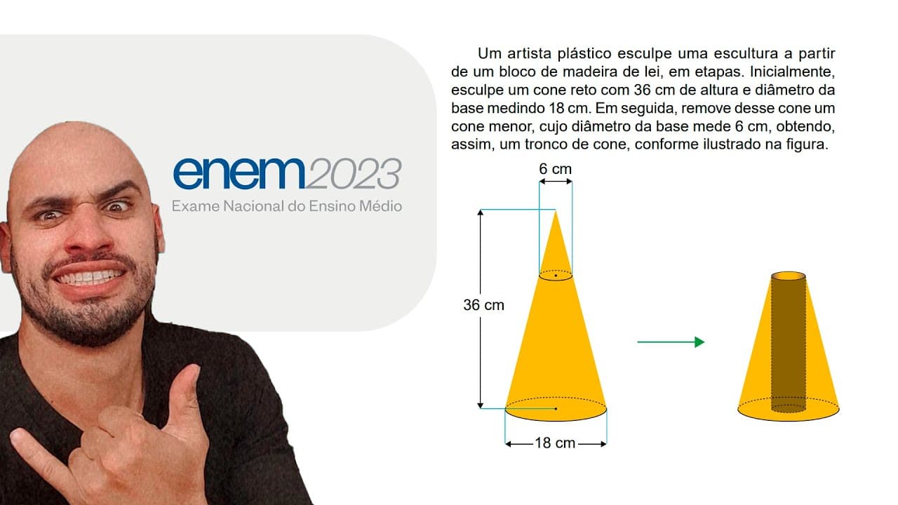 Thumbnail: ENEM 2023 | Geometria Espacial | Um artista plástico esculpe um escultura