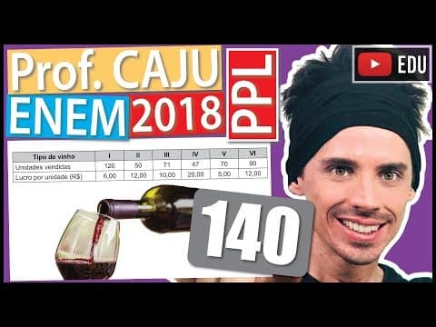 Thumbnail da aula: [ENEM 2018 PPL] 140 📓 MÉDIA ARITMÉTICA No quadro estão representadas as quantidades de certos tipos