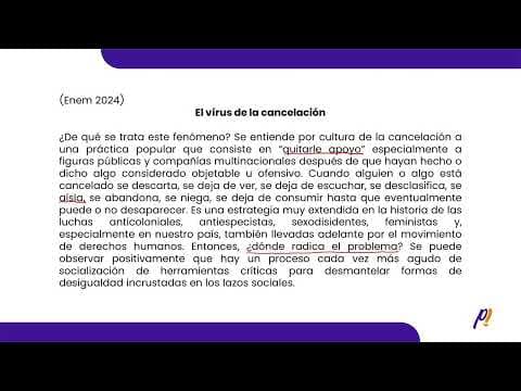 Thumbnail da aula: ENEM 2024 - TIPOLOGÍA TEXTUAL | El vírus de la cancelación...