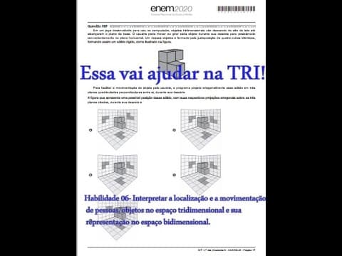Thumbnail da aula: Questão 137 prova de Matemática Enem 2020| em um jogo desenvolvido para uso no computador, objetos t
