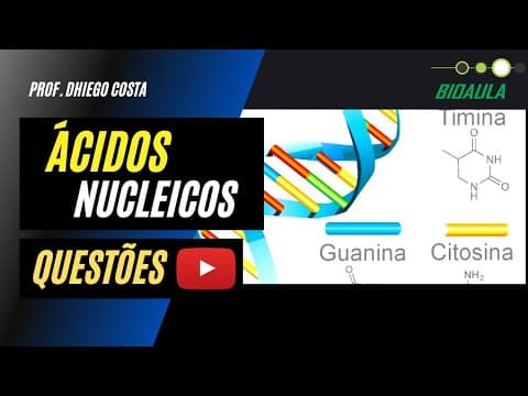 Thumbnail da aula: ÁCIDOS NUCLEICOS - Questões resolvidas. Prof. Dhiego Costa