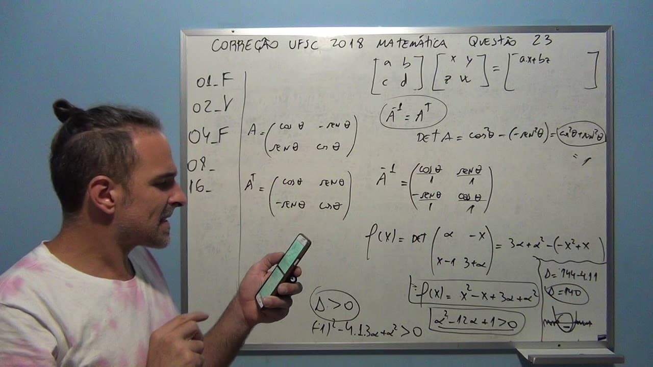 Thumbnail: Correção UFSC 2018 Matemática Questão 23