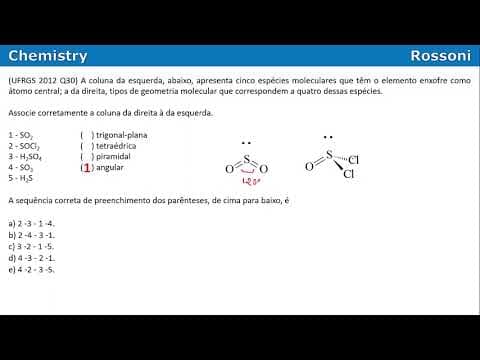 Thumbnail da aula: UFRGS 2012 Química - Questão 30 - Geometria molecular