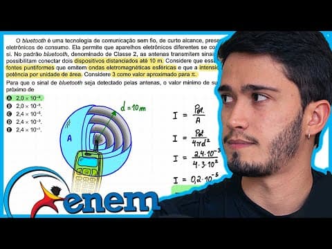 Thumbnail da aula: ENEM 2023 - O bluetooth é uma tecnologia de comunicação sem fio, de curto alcance, presente em difer