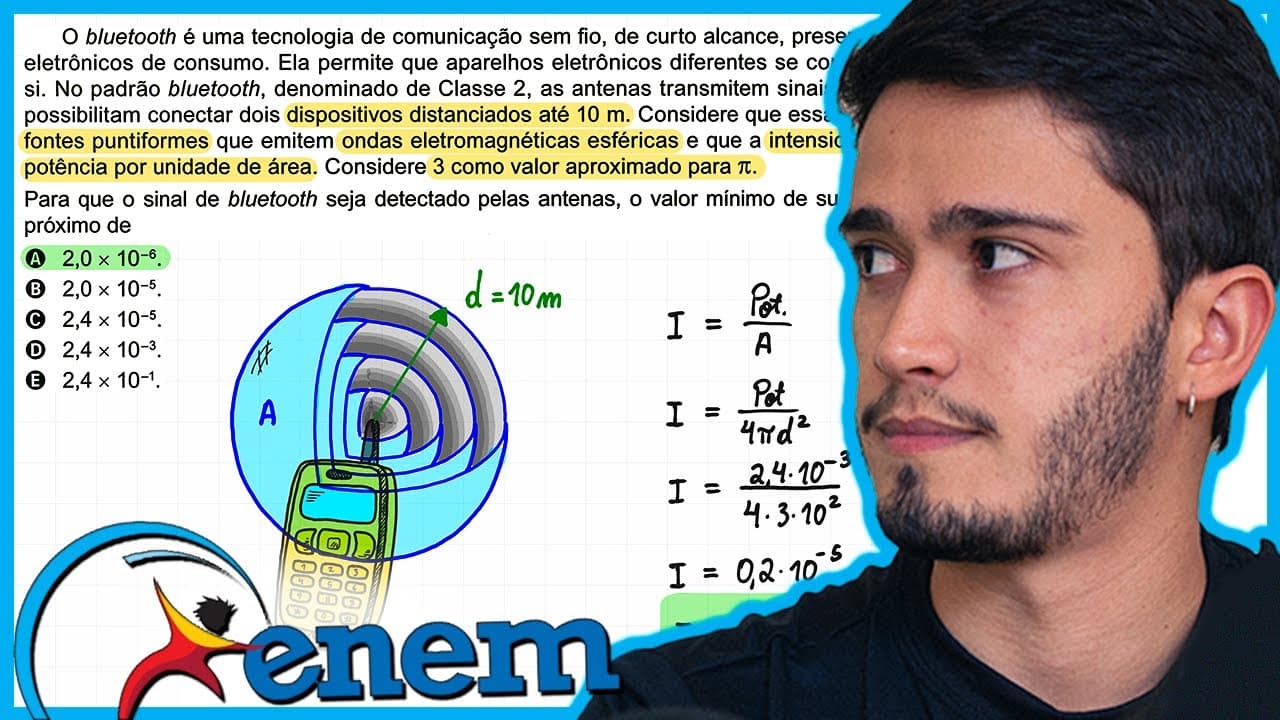 Thumbnail: ENEM 2023 - O bluetooth é uma tecnologia de comunicação sem fio, de curto alcance, presente em difer
