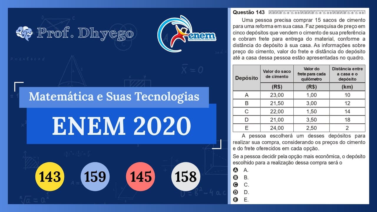Thumbnail: Uma pessoa precisa comprar 15 sacos de cimento para uma reforma em sua casa. Faz pesquisa de preço e