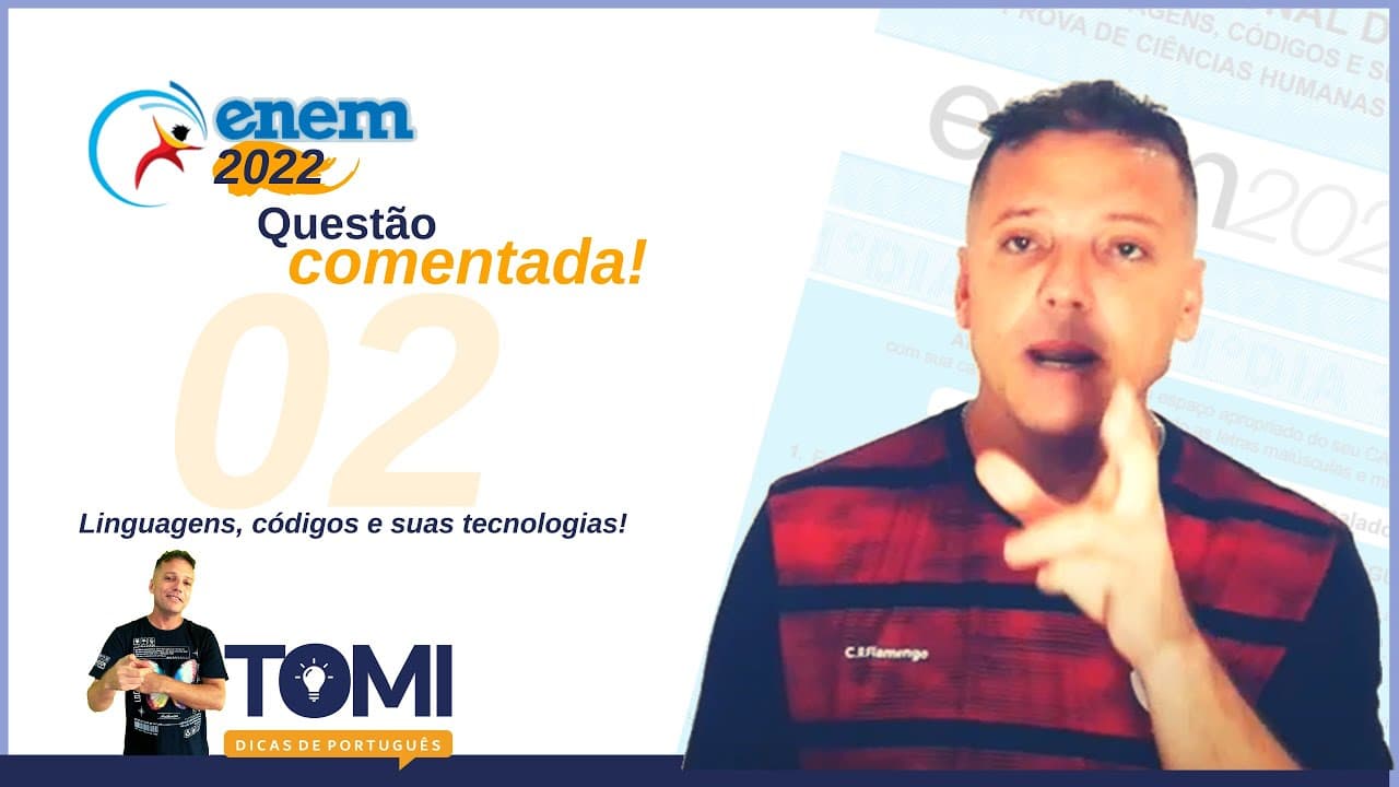Thumbnail: Enem 2022 - segunda questão de linguagens questão comentado