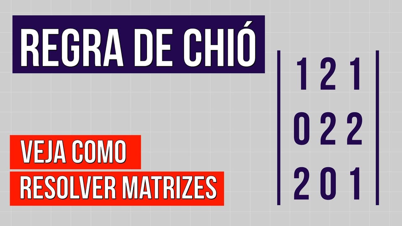 Thumbnail: REGRA DE CHIÓ: aprenda como resolver matrizes | RESUMO DE MATEMÁTICA ENEM. Professor Lucas Borguezan