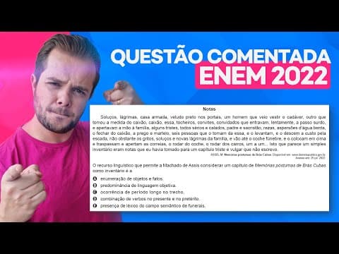 Thumbnail da aula: Questão ENEM 2022: Machado de Assis e o Capítulo como Inventário