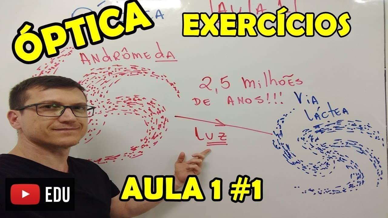 Thumbnail: EXERCÍCIOS de ÓPTICA - O QUE É O ANO LUZ? - AULA 1 - Prof. Boaro - VÍDEO#1