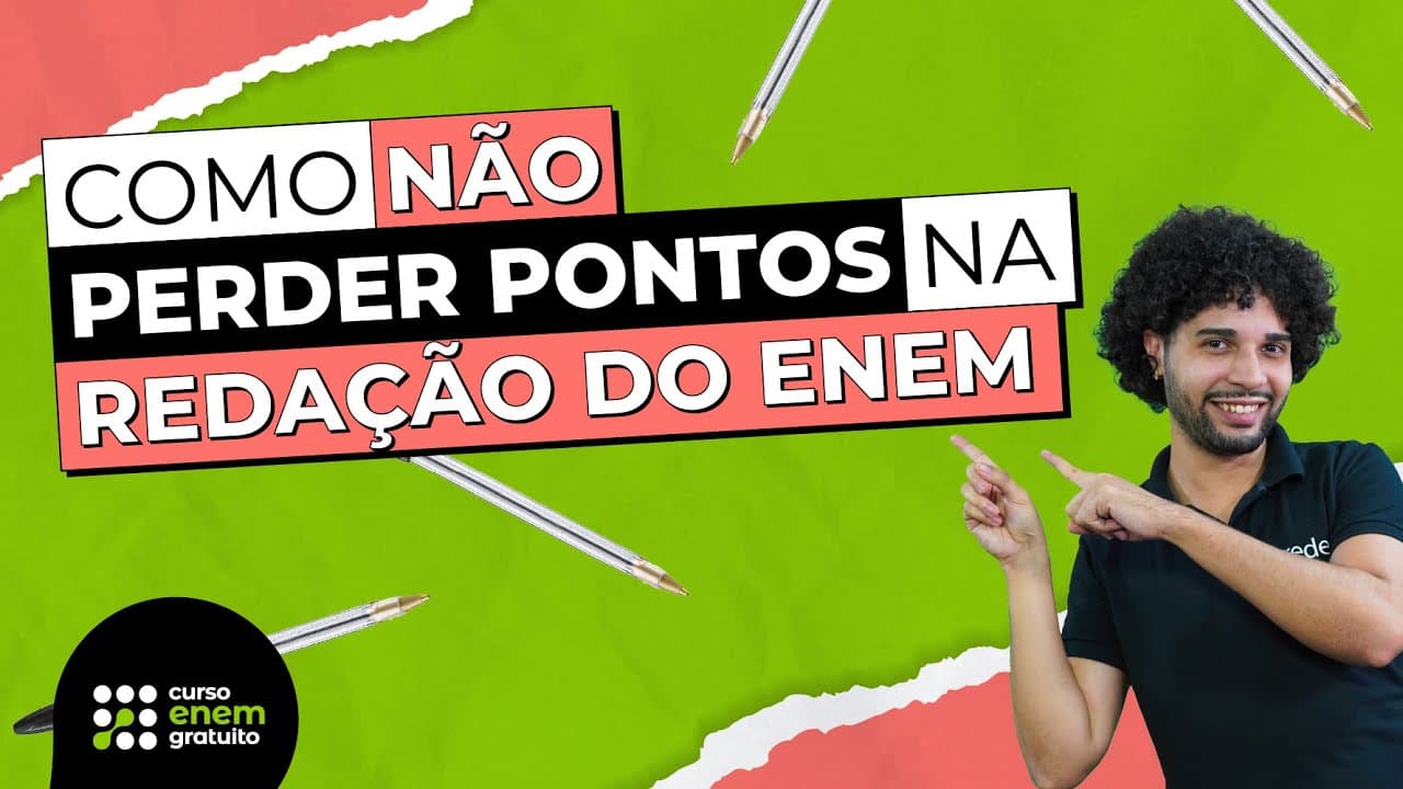 Thumbnail: COMO NÃO PERDER PONTOS NA REDAÇÃO DO ENEM
