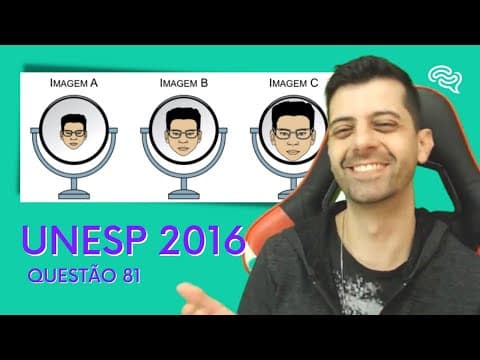Thumbnail da aula: UNESP 2016 - Q81 - Quando entrou em uma ótica para comprar novos óculos, um rapaz deparou-se com
