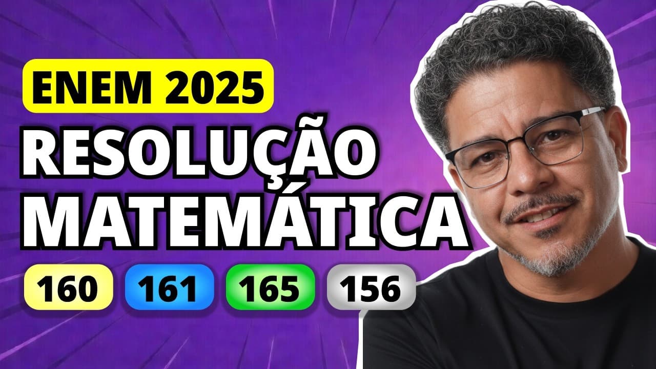 Thumbnail: ENEM 2025 Matemática – Questão 160 | Os quadrados em cinza na figura representam os quarteirões