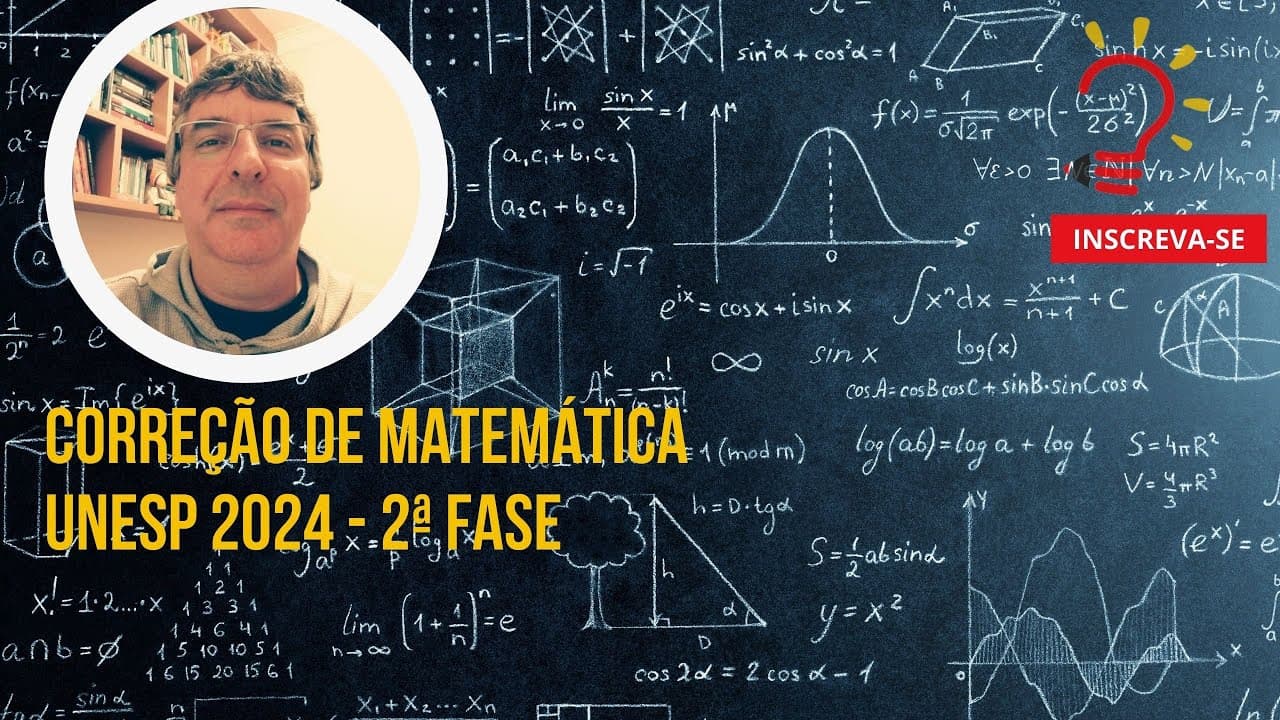 Thumbnail: Correção de matemática da UNESP 2024   2ª fase