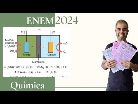 Thumbnail da aula: ENEM 2024 - Células a combustível microbianas (CCM) são capazes de gerar eletricidade a partir de