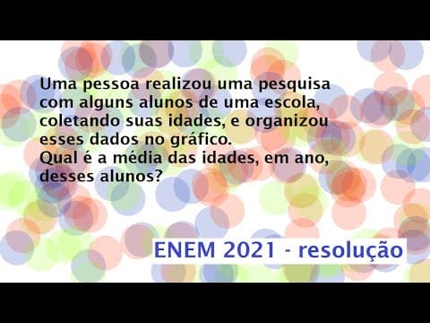 Thumbnail da aula: Uma pessoa realizou uma pesquisa com alguns alunos de uma escola Resolução Enem 2021