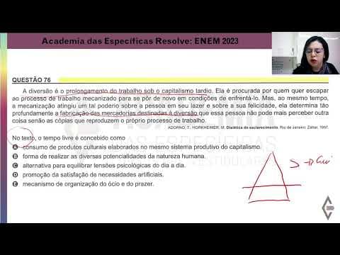 Thumbnail da aula: Resolução Enem 2023 Caderno Amarelo Questão 76 - Gabarito A