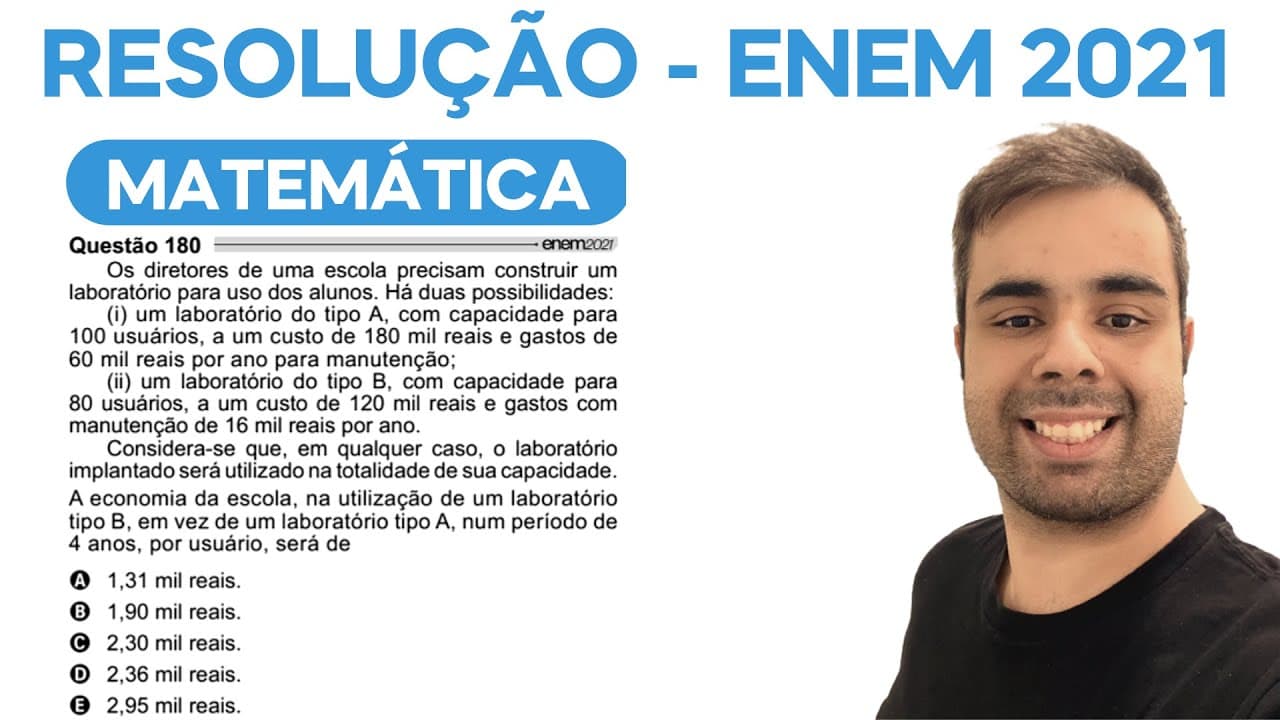 Thumbnail: ENEM 2021 – Os diretores de uma escola precisam construir um laboratório para uso dos alunos.