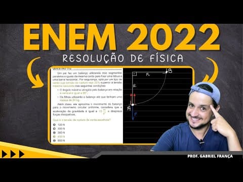 Thumbnail da aula: Enem 2022 - FORÇA CENTRÍPETA - Um pai faz um balanço utilizando dois segmentos paralelos e iguais