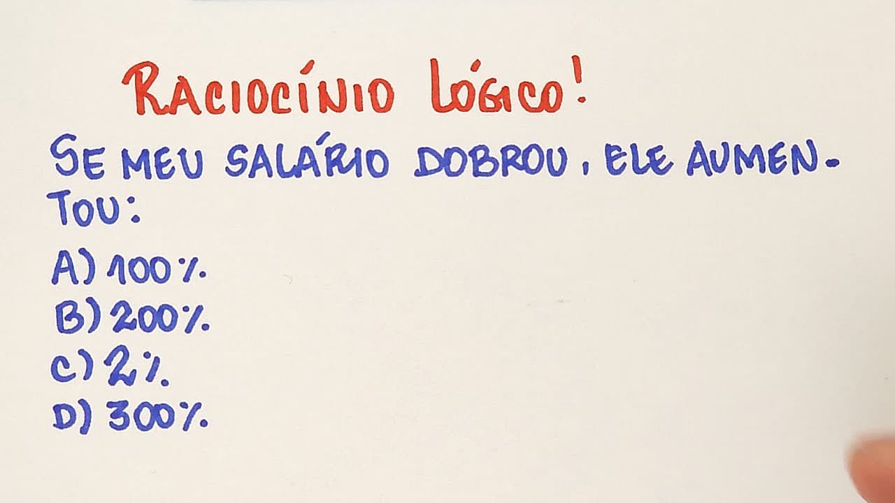 Thumbnail: 🔥 Questão de Raciocínio Lógico que já caiu em concurso! 79% erraram!