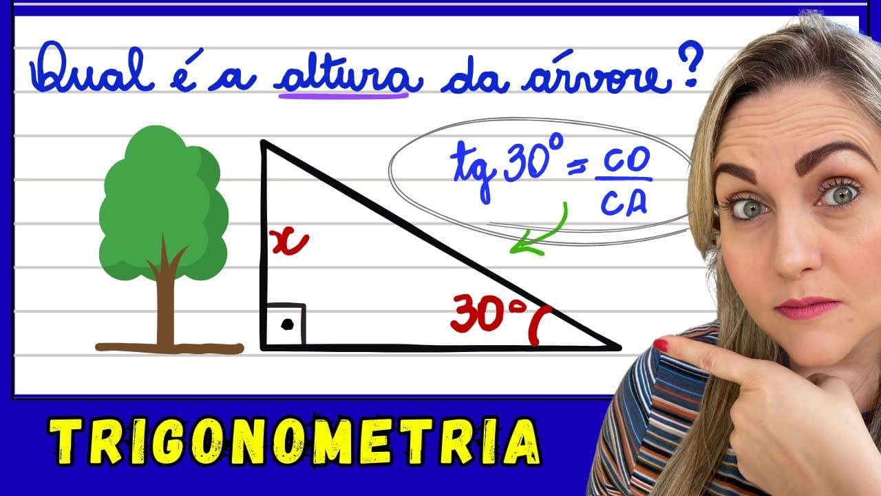 Thumbnail: TRIGONOMETRIA NO TRIÂNGULO RETÂNGULO! SENO, COSSENO E TANGENTE! EXPLICAÇÃO PARA APRENDER MATEMÁTICA!