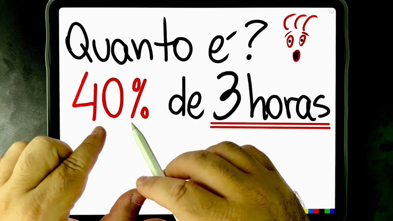 Thumbnail: 🔥 Quanto é 40% de 3 horas? 😱 Muita gente NÃO SABE FAZER esse DESAFIO DE MATEMÁTICA! Você consegue?