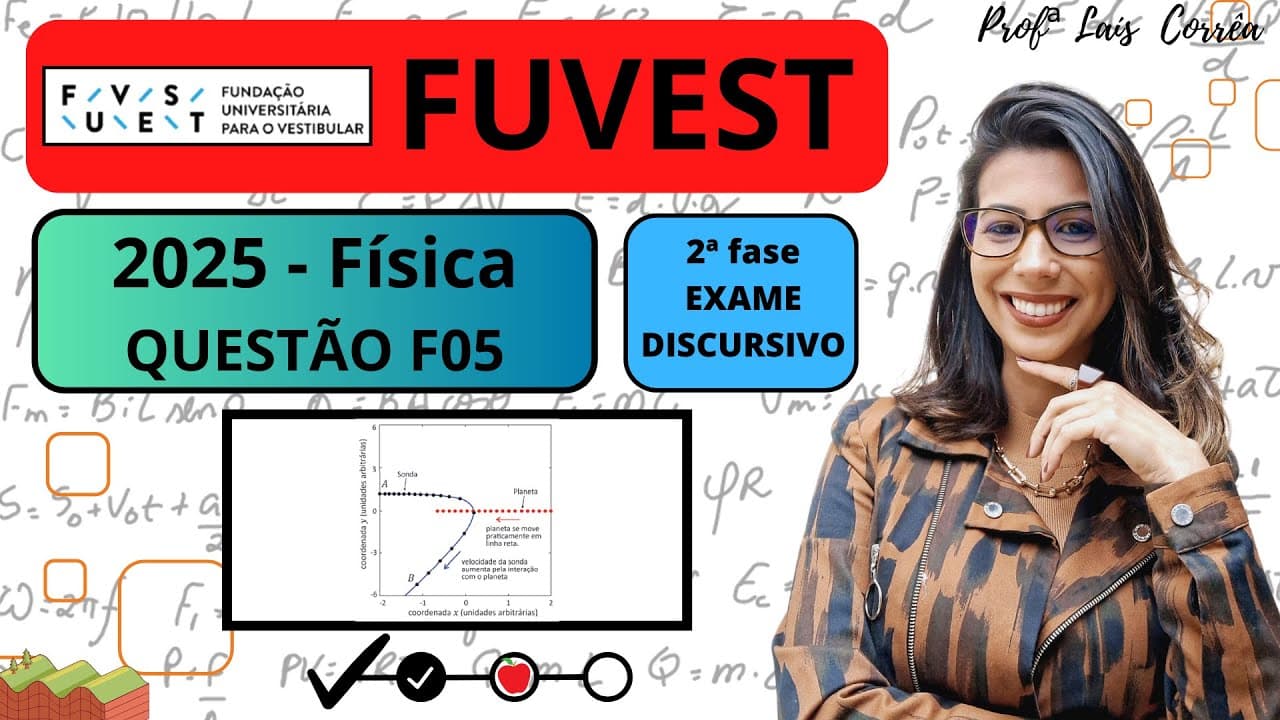 Thumbnail: 🔵 FÍSICA / FUVEST 2025 / QUESTÃO F05 / 2ª FASE / PROVA A / O “efeito estilingue” é o nome que se ...
