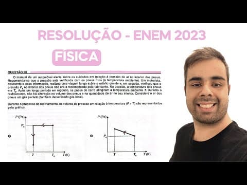 Thumbnail da aula: ENEM 2023 - O manual de um automóvel alerta sobre os cuidados em relação à pressão do ar no interior